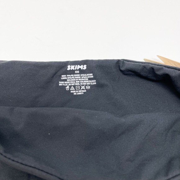 Skims Fits Everybody Bandeau Bralette Black Unlined Wire Free Stretch Sz XXS NEW - Picture 5 of 7